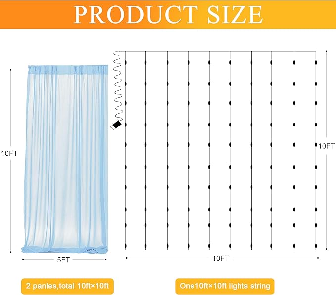 Fomcet Tulle Backdrop Curtains - Image 2