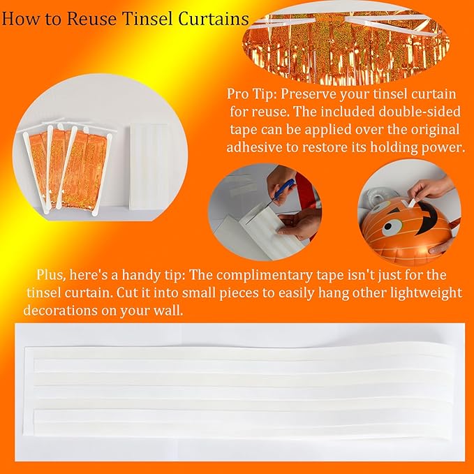 Reusable Foil fringe Curtains Halloween Decor Indoor Party Decorations - Image 2