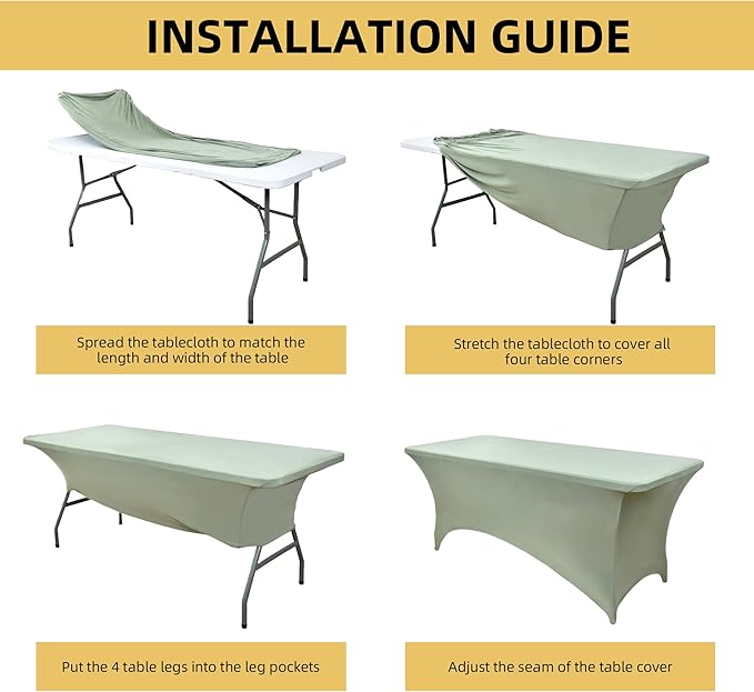 122 6-Pack 6ft Spandex Table Covers - Image 5