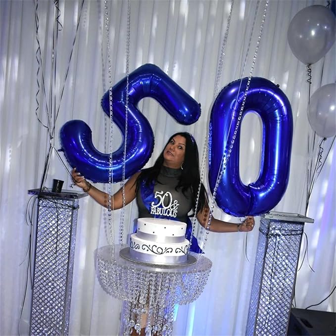 40 Inch Balloon Number 0 Navy Blue, Large Foil Dark Blue Number Balloons Set 0-9 - Image 6