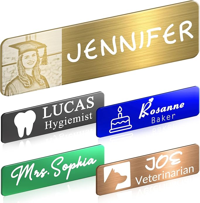 Custom Engrave Name Tag Badges Personalized Magnetic Name Badges by Betenshtresk