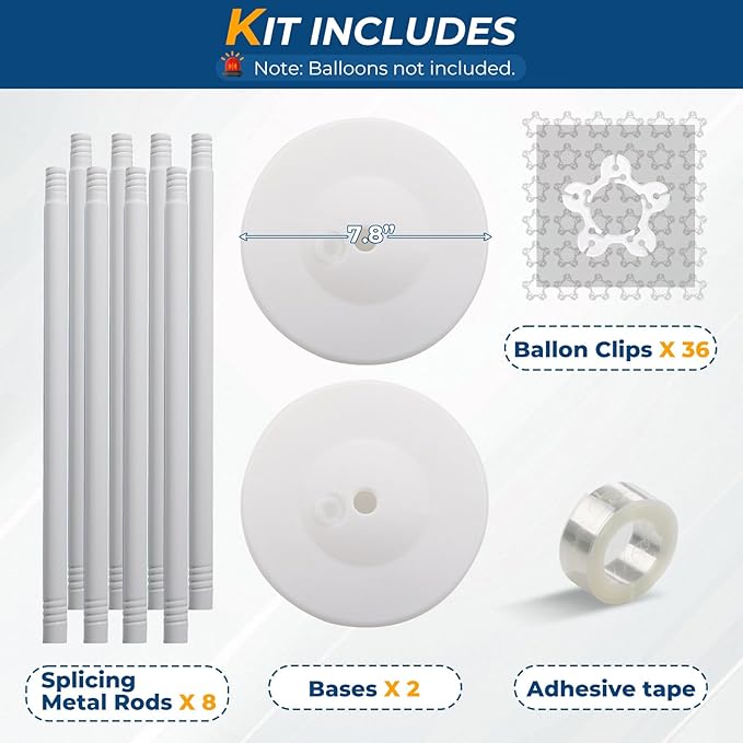 Balloon Stands for Floor Set of 2, Height Adjustable Splicing Metal Pole - Image 5