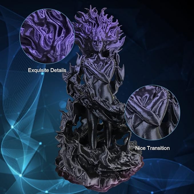 YOUSU PLA Filament 1.75mm, 3D Printer Filament Silk Black Purple Color Changing - Image 2
