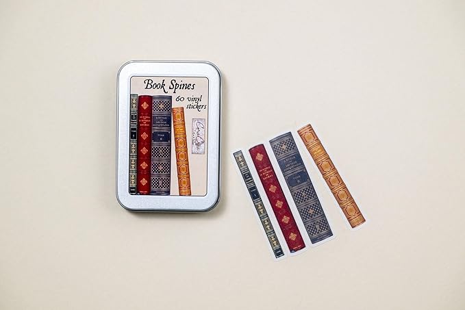Book Spines Sticker Tin Box 60 Stickers - Image 2
