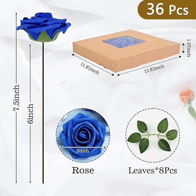 BLEUM CADE 36Pcs Artificial Flowers Fake Roses - Image 3