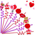 24 Valentines Reusable Party Drinking Straws Birthday Party Supplies Decorations by pozzolanas