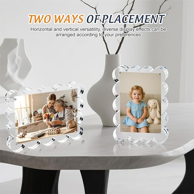5x7 Inch Magnetic Acrylic Picture Frame, 10+10mm Thick Block, Double Sided - Image 3