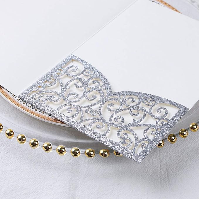 PONATIA 5.12 x 7.2 Laser Cut Invitation Pocket, 20 Tri-Fold 5 x 7 Laser Cut - Image 5