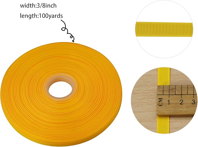 Jesep One Roll 100 Yards Soild Grosgrain Ribbon Boutique Gift Wrapping Package - Image 5