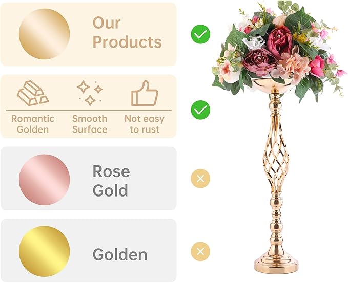 Gold Metal Wedding Centerpieces - Image 3