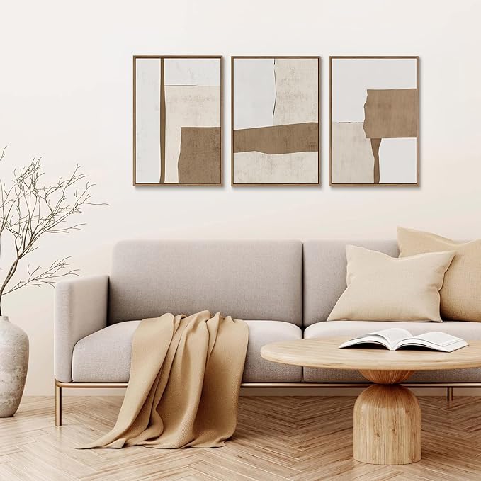 myusuar 3 Piece Large Modern Abstract Canvas Framed Wall Art - Image 5