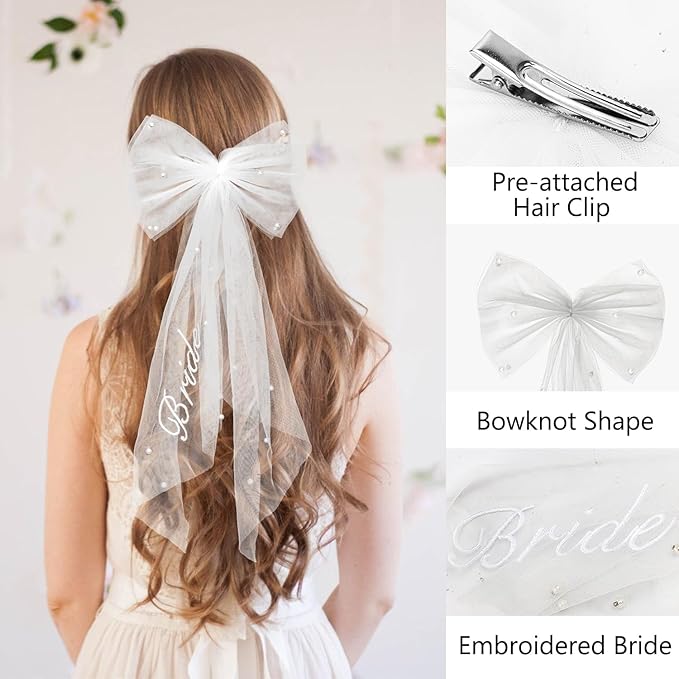 4 Pcs Bachelorette Party Decorations, BRIDE Crown, Pearl Bride Sash, Bride - Image 5