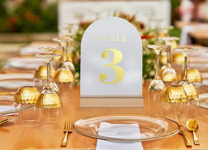Wedding Table Numbers 1-10, Acrylic Arch Signs - Image 9