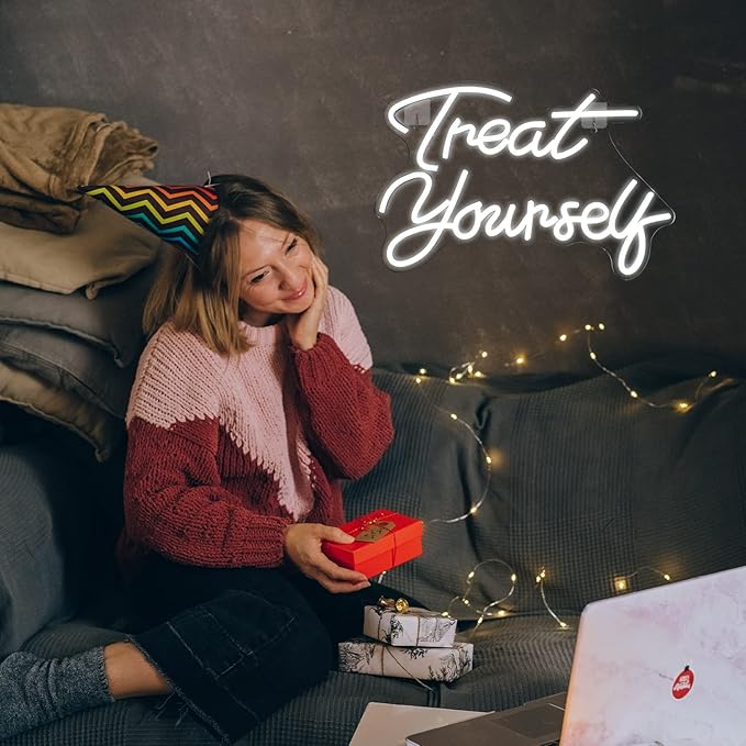 Treat Yourself Neon Signs White Led Sign - Image 7