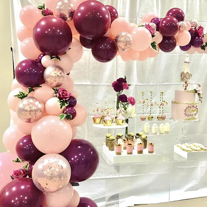 90pack Burgundy Balloons Different Size 18/12/10/5 Inch Maroon Balloon Garland - Image 5