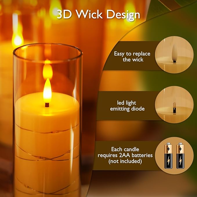 Raycare Flameless Candle with Remote Timer – 9 Flickering Acrylic Battery - Image 5