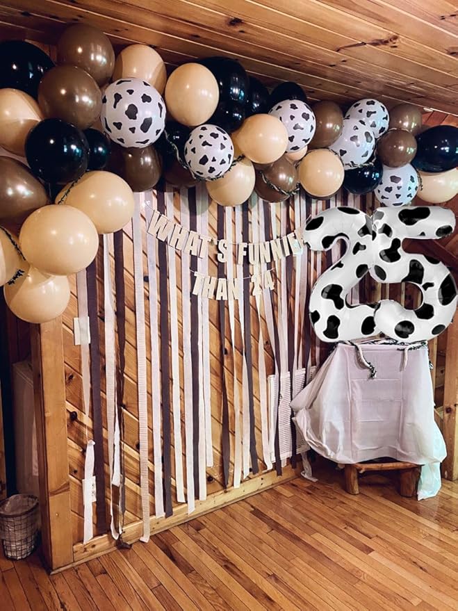Cow Print Number Balloon Birthday Decorations, 40 inch Number balloon 0-9 - Image 6