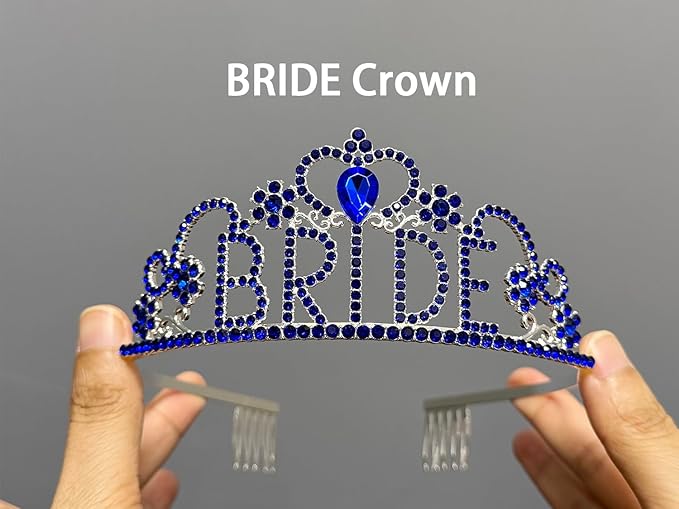 JETKONG 3 Pcs Bachelorette Party Decorations "BRIDE" Crown, Bride to Be - Image 5