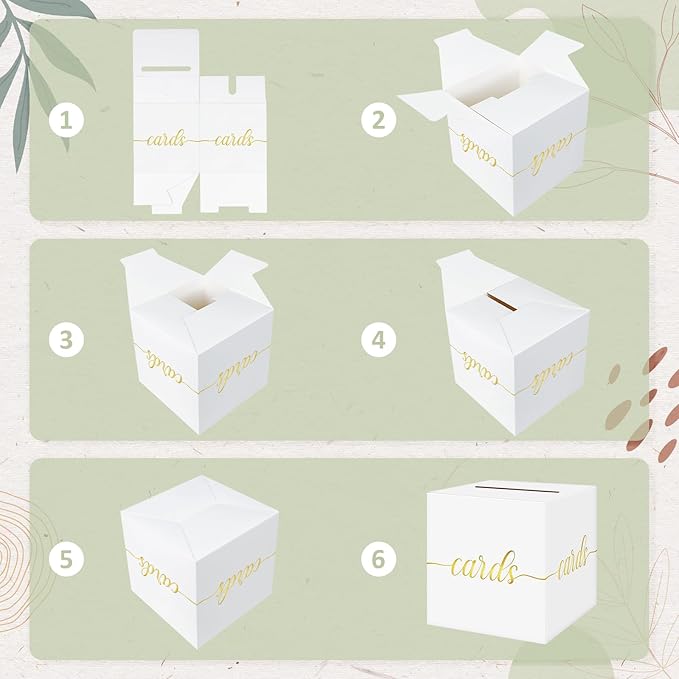 QIKSION White Wedding Card Box, Wedding Reception, Graduation, Baby Shower - Image 7