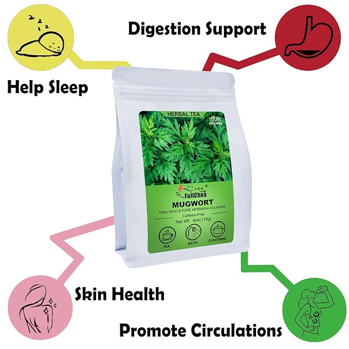 FullChea - 100% Pure Natural Dried Mugwort Herb Loose Leaf - 4oz/114g - - Image 5