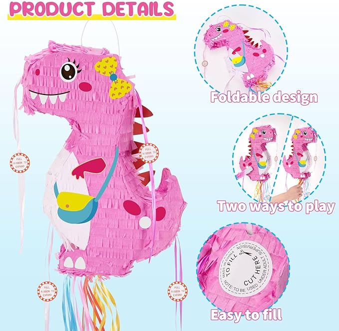 WERNNSAI Foldable Dinosaur Piñata - Image 4