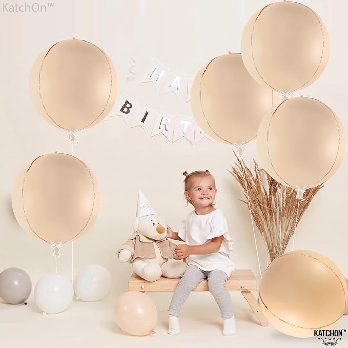 KatchOn, Big 22 Inch Beige Balloons Set - Image 3