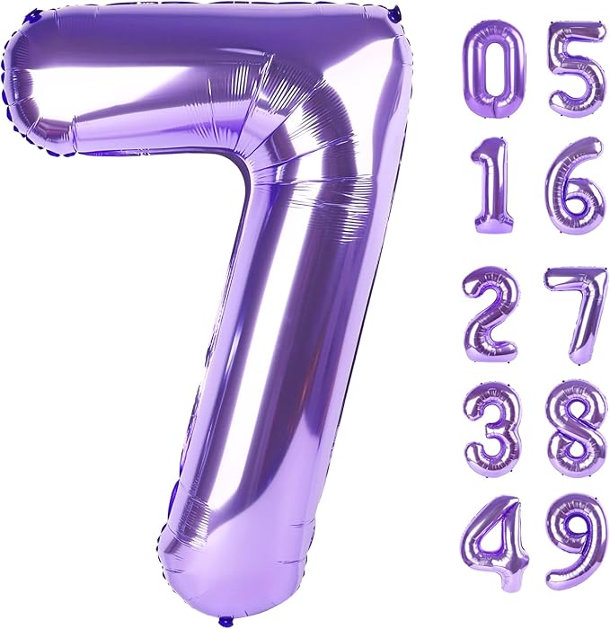 Purple Number 7 Balloon by Upgesy