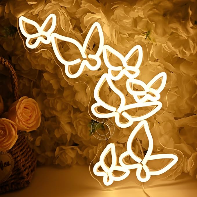 SYLHOME Butterfly Led Neon Light Sign Girls Kids Bedroom Girls Room Beauty - Image 5
