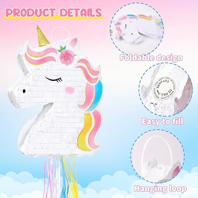 WERNNSAI Foldable Unicorn Piñata - Image 4