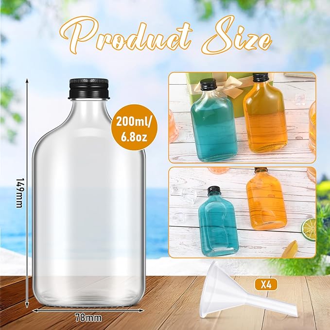 Gejoy 24 Pcs Mini Liquor Bottles Reusable Glass Flask Bottles - Image 2