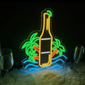 Palm Tree Beer Bottle Neon Sign Dimmable LED Neon Light by Unknown