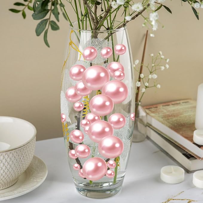100PCS Dark Pink Faux Pearls Beads - Image 5