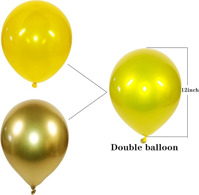 Metallic Yellow Balloong 50pcs 12 inch metallic chrome yellow balloons - Image 2