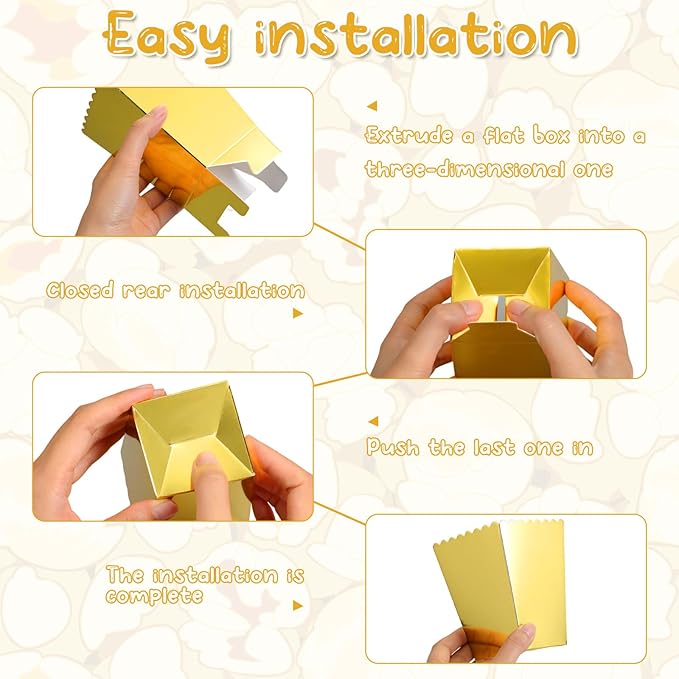Meanplan 200 Pcs Popcorn Boxes Mini Paper Popcorn Holder Cardboard Snack - Image 2
