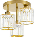 Modern Semi Flush Mount Ceiling Light, 3-Light Crystal Close to Ceiling Light by Unknown