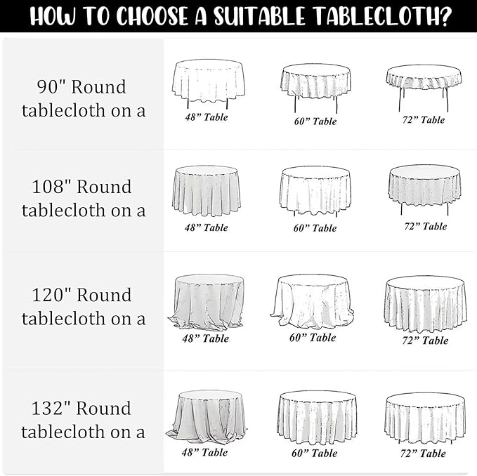 12 Pack Black Round Tablecloth 90 Inch Round Table Covers Bulk Washable - Image 7