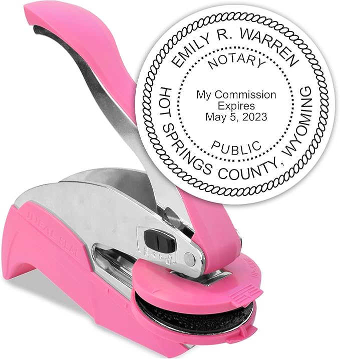MaxMark Notary Seal Round Pink Embosser by Maxmark