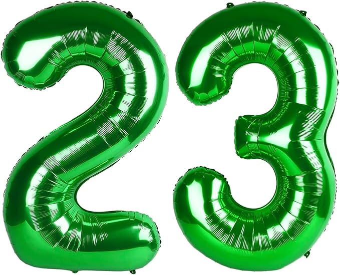 40 Inch Green 23 32 Large Number Balloon, 23 32 Green Birthday Party Decorations by Upgesy