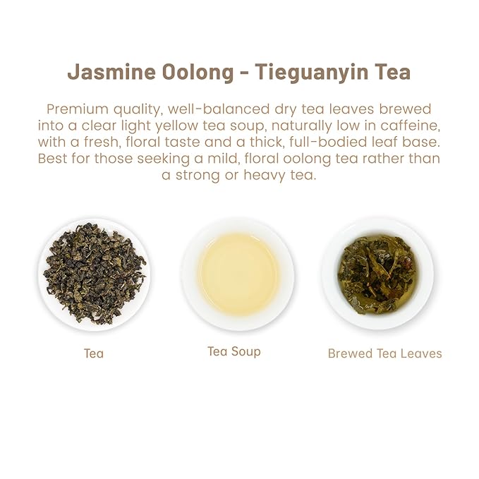 iTeaworld Jasmine Oolong Loose Leaf Tea, Fujian Anxi Tieguanyin Whole Leaf - Image 3