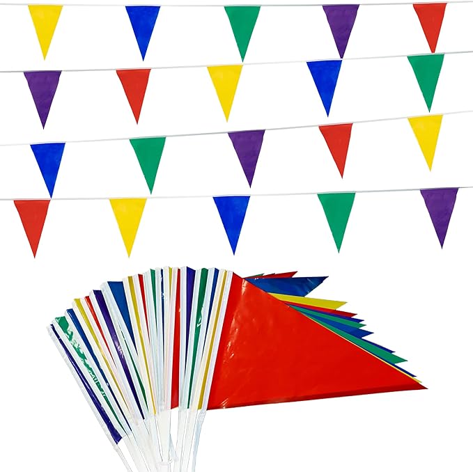 GREATRIL Pennant Banner 80 Flags Waterproof Triangle Banner by GREATRIL