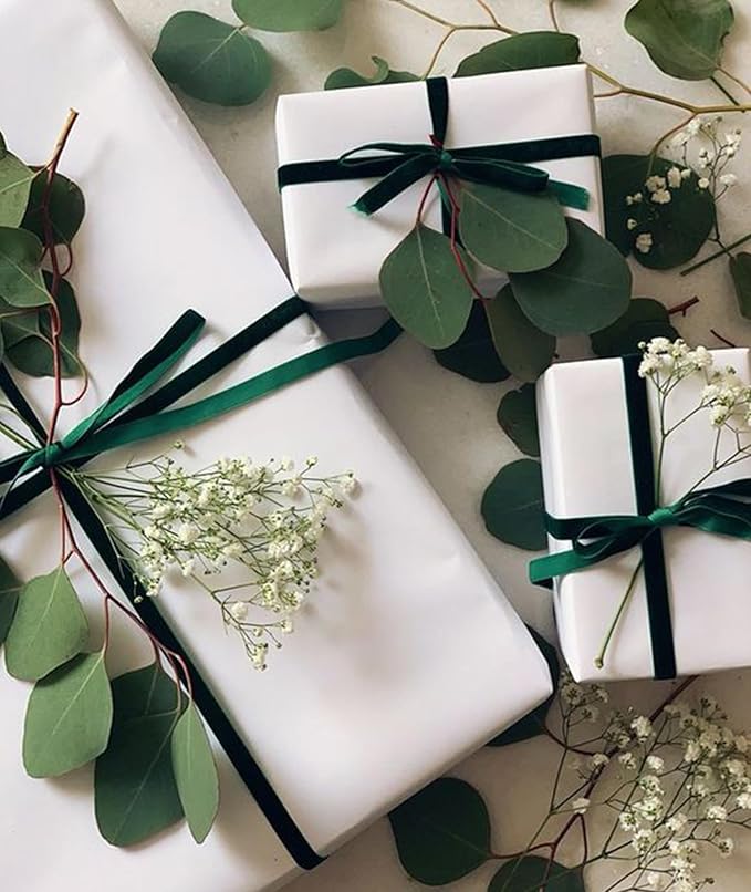 Dark Green Christmas Velvet Ribbon - Image 6