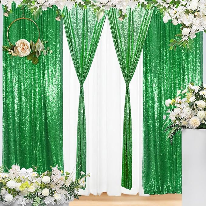 Eternal Beauty 4 PCS Sequin Backdrop Curtain, Sequin Wedding Backdrop - Image 3