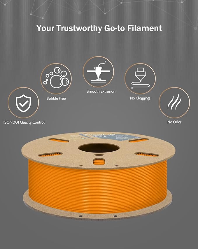 DURAMIC 3D PLA+ Filament 1.75mm 1Kg Orange, PLA Plus Filament 1Kg Spool Tougher - Image 5