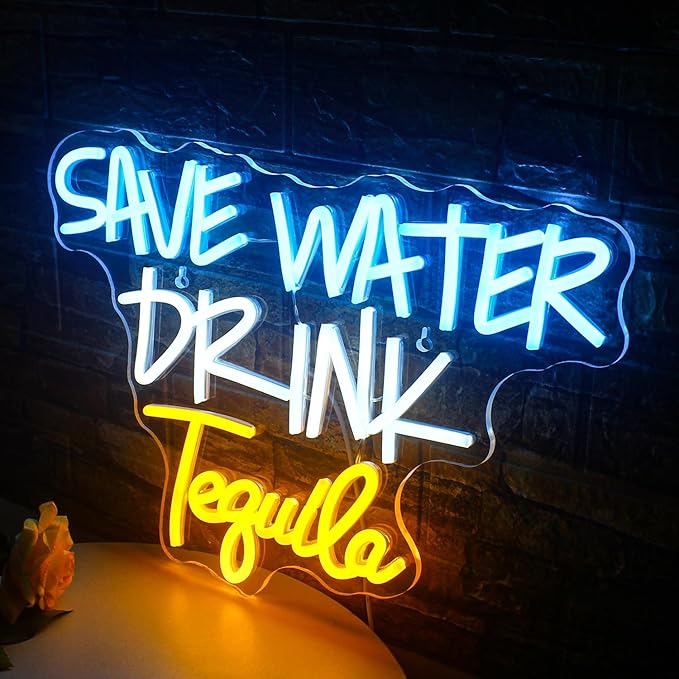 Save Water Drink Tequila Neon Sign Led Neon Lights - Image 5