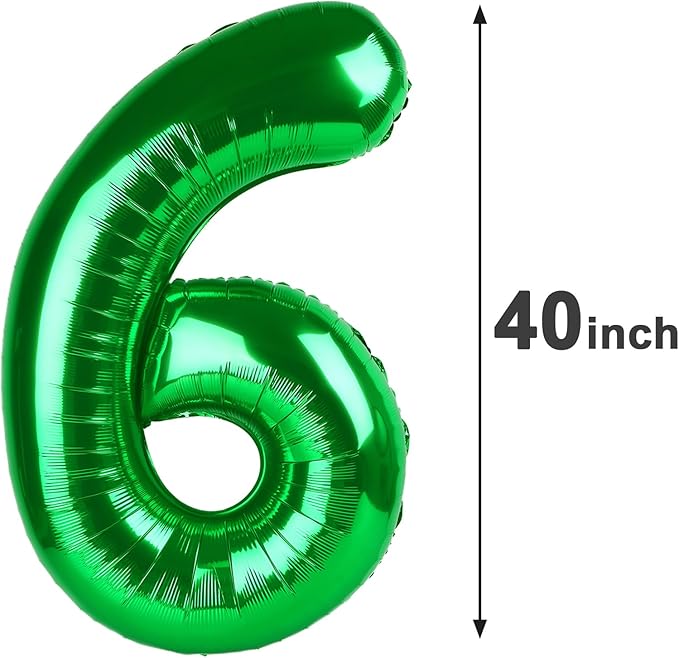 40 Inch Green Mylar Foil Number 26 Birthday Balloon, Digital Balloons - Image 3