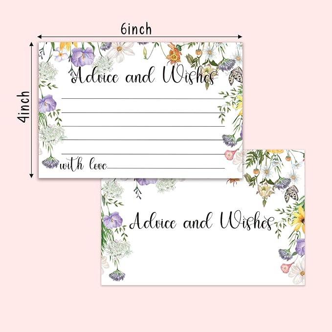 Floral Advice and Wishes Cards, Double-sided Blank Cards Suitable - Image 2