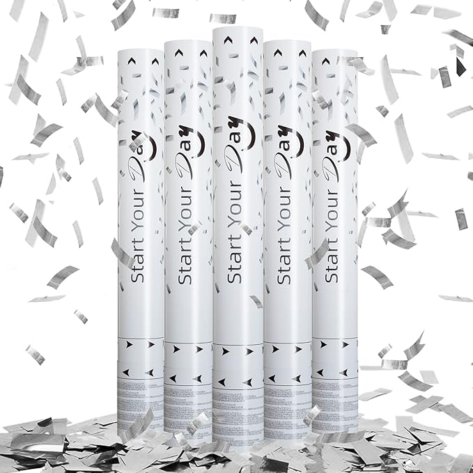 confetti Cannons, 15 Inch+Longer Confetti Shooters Party Poppers, WORKKEEP by STARTYOURDAY