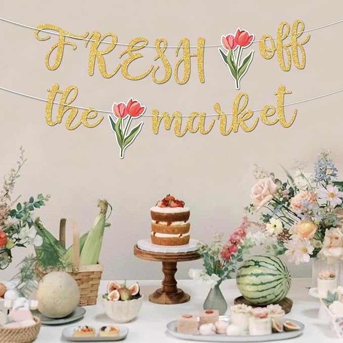 Fresh Off The Market Bridal Shower Banner, No DIY. - Image 6