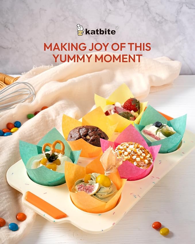 Katbite Tulip Cupcake Liners 200PCS, Muffin Liners Baking Cups, Cupcake Wrapper - Image 7