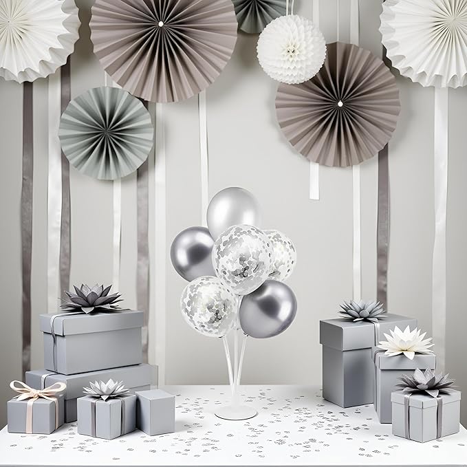 Silver Balloon Stand Centerpiece Table Decorations - Image 4